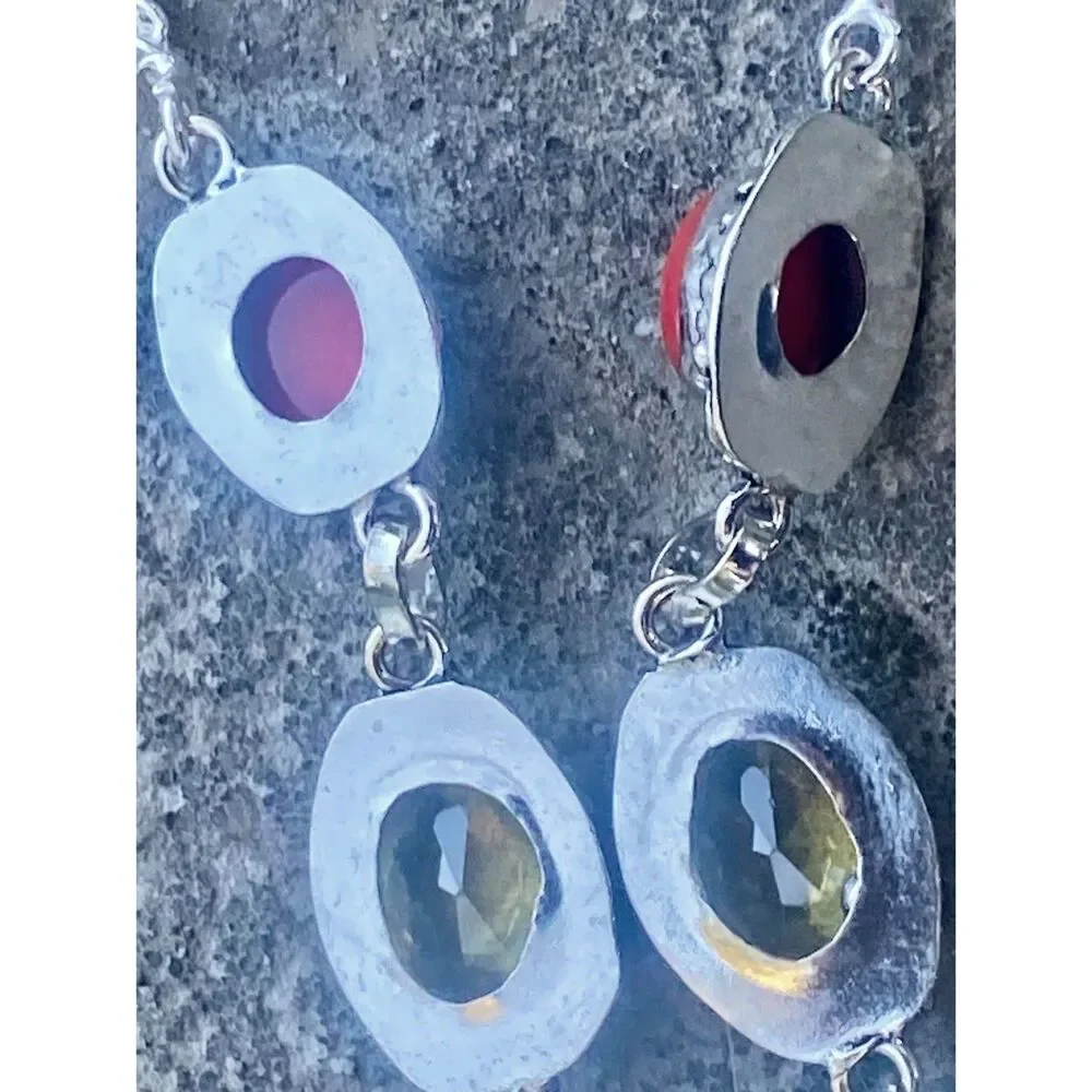 Earthy southwestern boho artisan made jasper coral citrine necklace